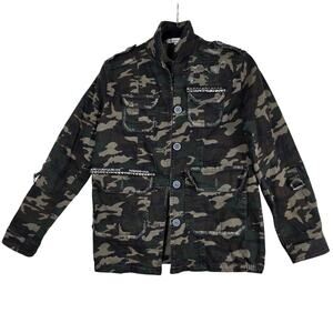 Heartloom Jacket Women’s XS Camo Military Utility Studded Distressed Army Cargo